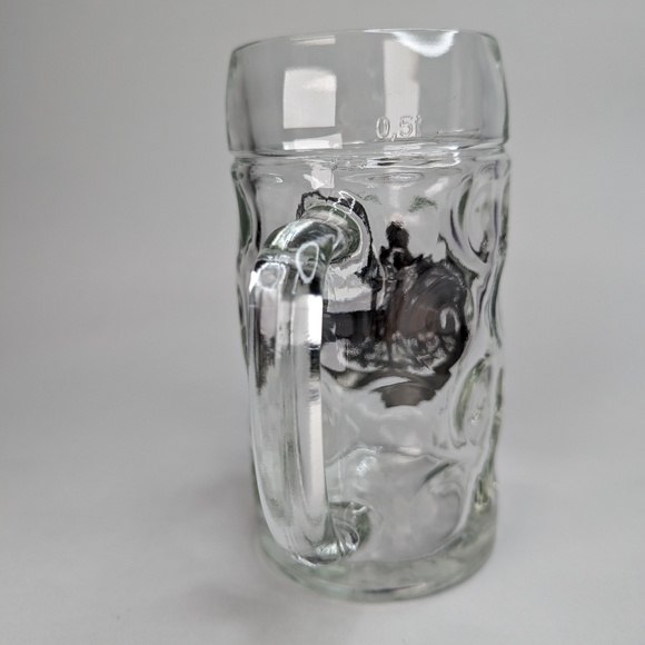 German Stein Glass .5L with Deutchland Eagle Medallion - Picture 9 of 11